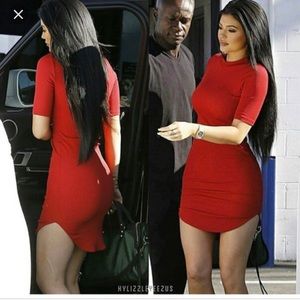 Red fashion nova t shirt dress